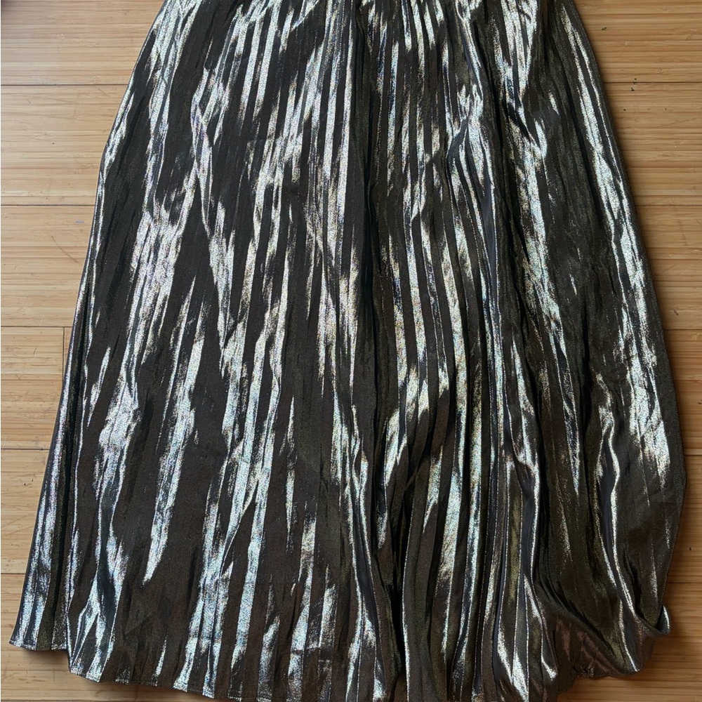 J. Crew Shiny Metallic Midi Skirt